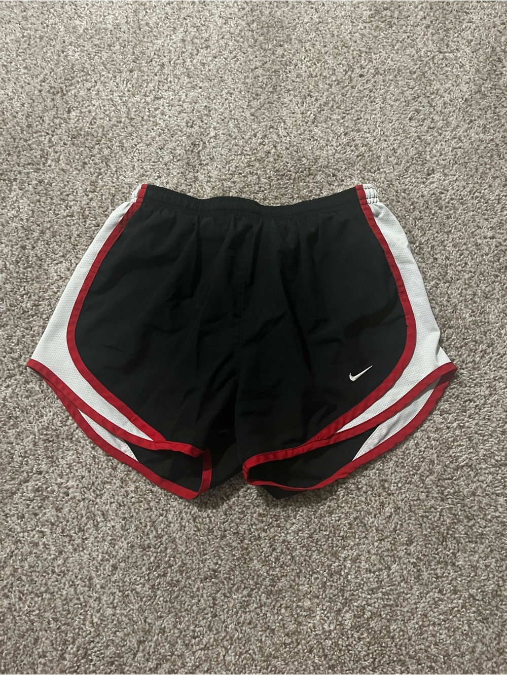 Nike Women’s Black Athletic Shorts with Red Trim